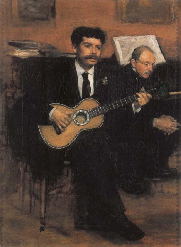 Edgar Degas Lorenzo Pagans Spanish Tenor,and Auguste ge gas,Father of the artist Sweden oil painting art
